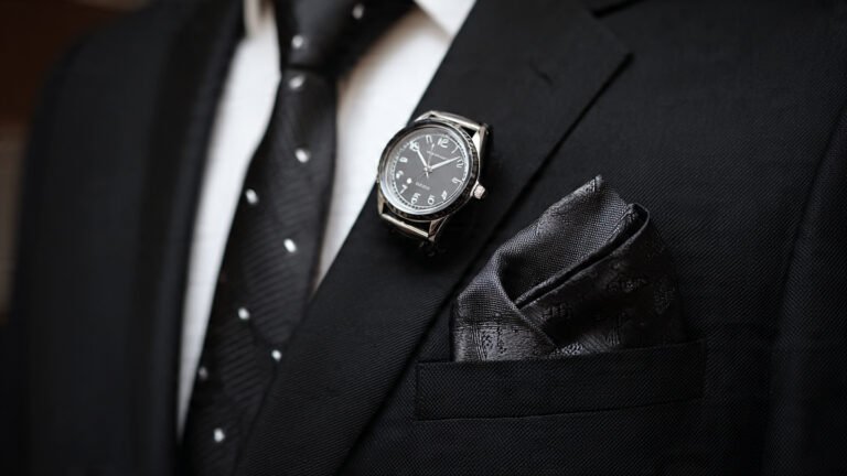 Formal Black Suit With Minimal Accessories