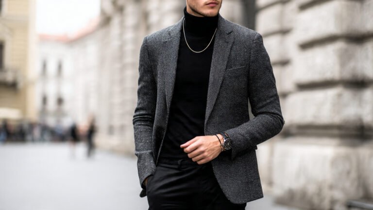 Grey Blazer With Black Pants Minimal Look