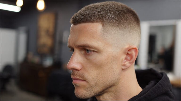 High Fade Buzz Cut With Hard Part