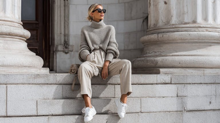 High Neck Sweater Minimal Outfit