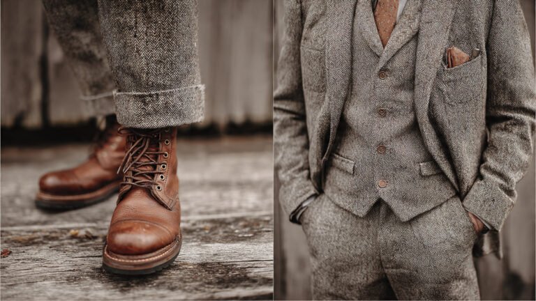Tweed Suit With Leather Boots
