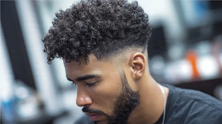 Burst Fade With Curly Top