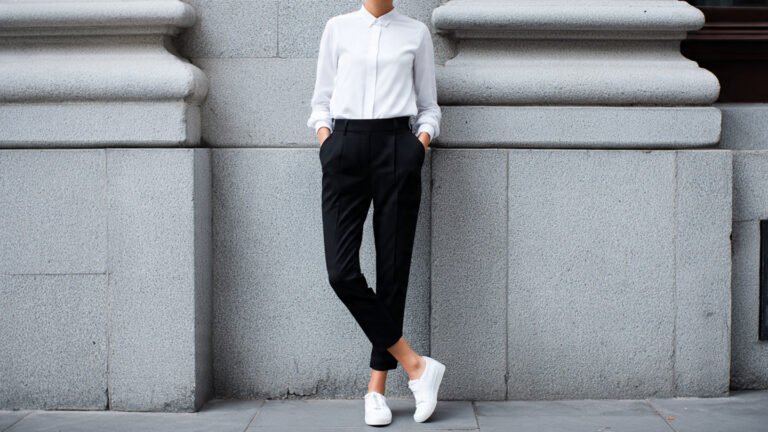 Minimalist White Shirt and Black Trousers Look