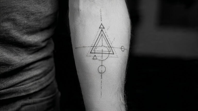 Minimalist Geometric Line Tattoo