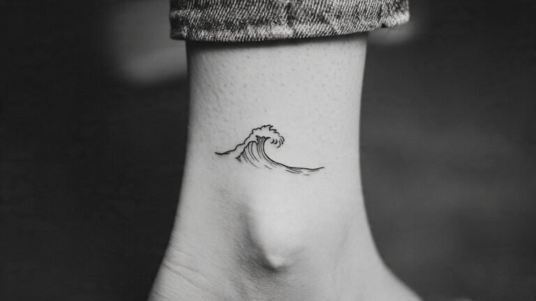 Minimalist Lion Outline Tattoo