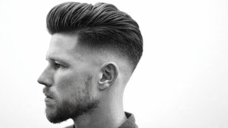 Classic Pompadour With Mid Fade