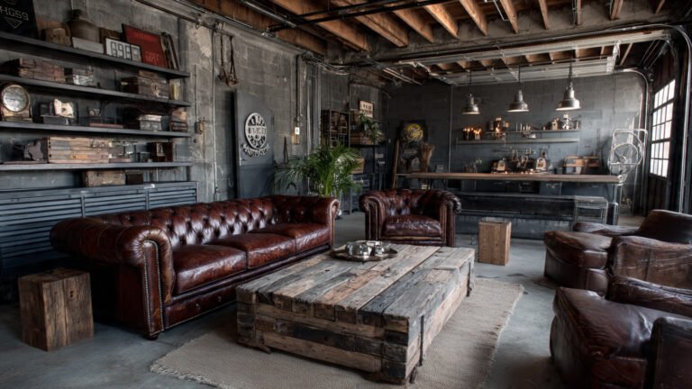 Industrial Garage Lounge Setup