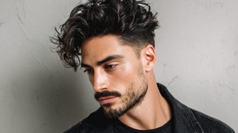 Italian Fade with Long Top and Sculpted Goatee