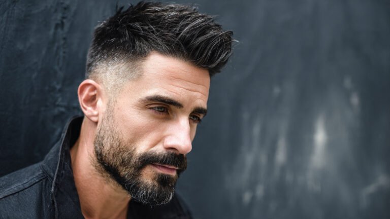 Long Top Mid Fade With Italian Beard Style Goatee