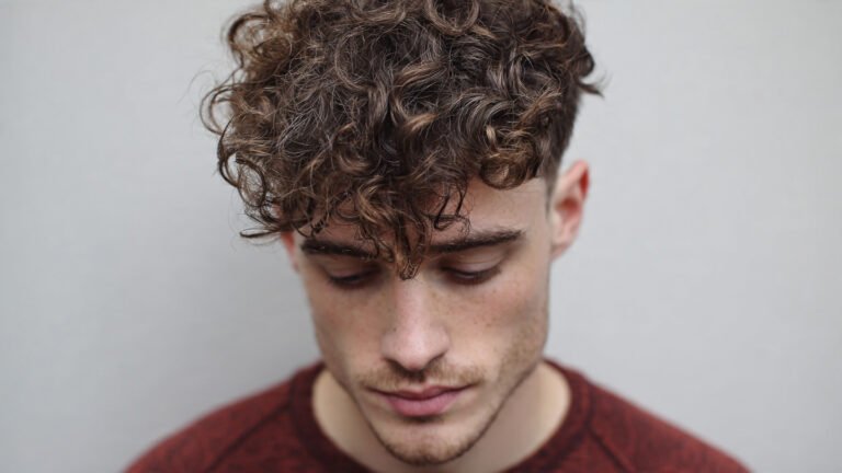 Low Fade With Curly Fringe Top