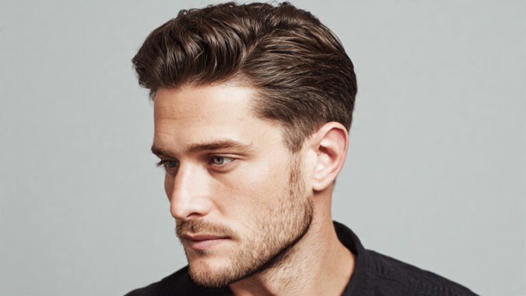 Low Taper Brush Back Flow With Side Part