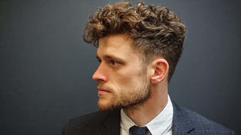  Low Taper Fade With Side Part Curls