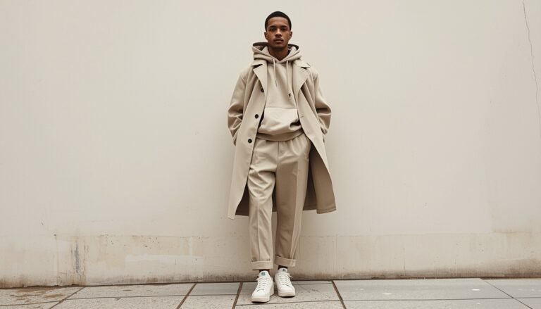 Minimal Neutral Street Fit With Beige Layers
