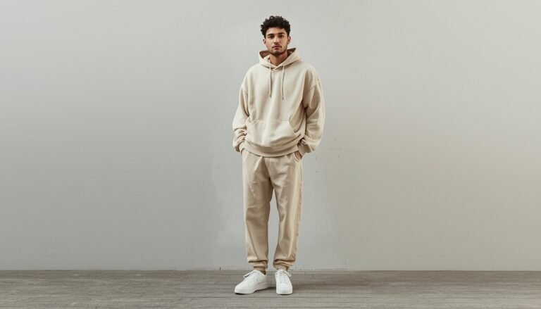 Relaxed Fit Streetwear With Neutral Toned Hoodie