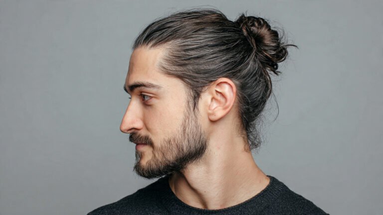 Man Bun With Low Fade
