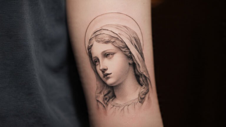 Mary Tattoo With Soft Shading