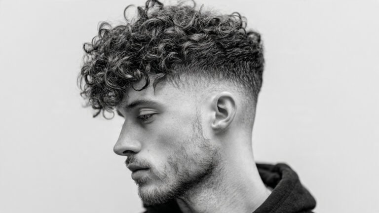 Messy Curly Crop With Skin Fade