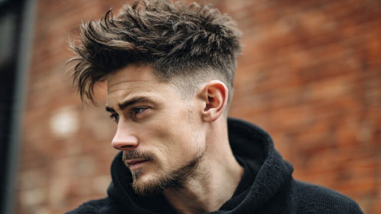 Messy Quiff With Mid Fade