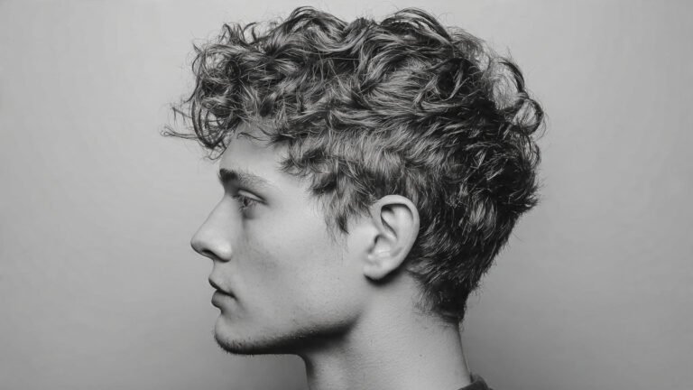 Mid Fade With Messy Curly Texture