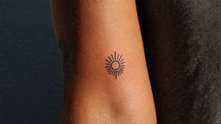 Minimal Sun Symbol Tattoo