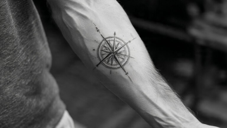 Minimalist Compass Tattoo