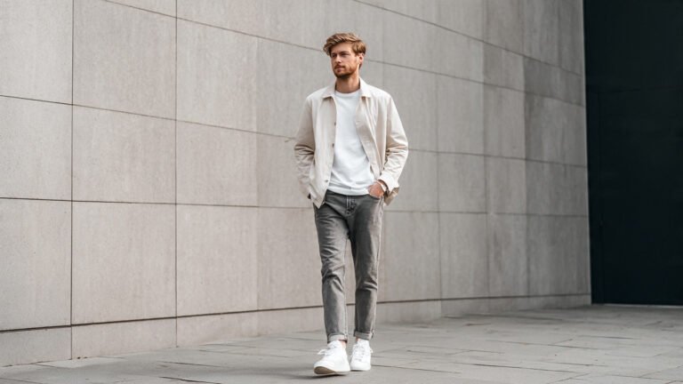 Minimalist Neutral Outfit With White Sneakers