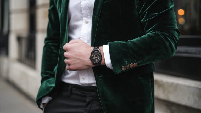 Modern Holiday Party Outfit With Velvet Blazer
