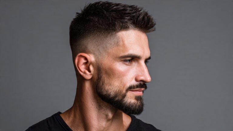 Modern Low Fade With Subtle Beard and Goatee