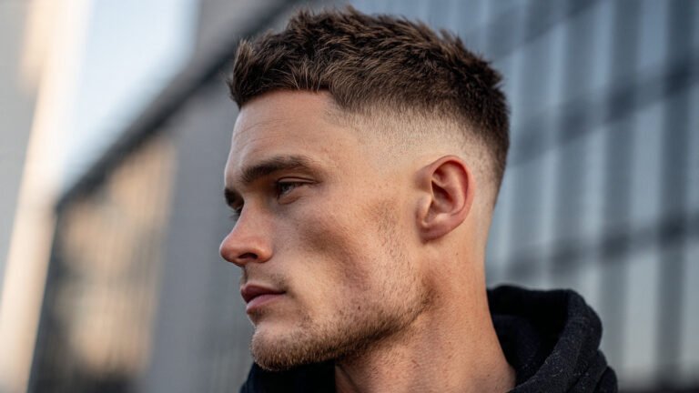 Modern Textured Crew Cut Fade