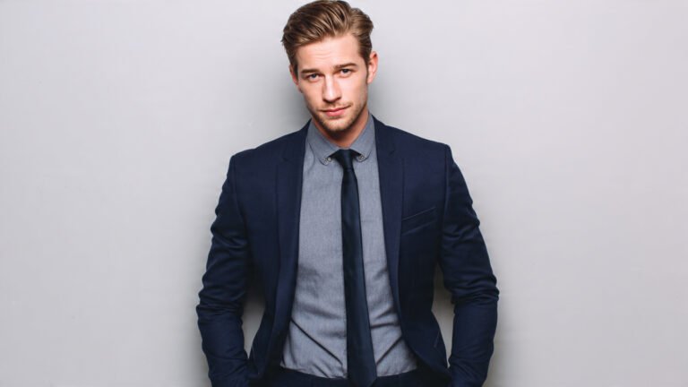 Navy Suit With Grey Tones