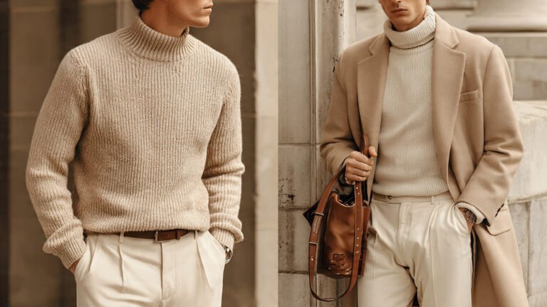 Neutral Monochrome Outfit With Beige Layers