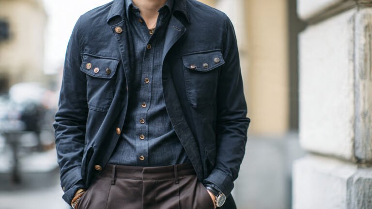 Outfit for Larger Men With Structured Layers