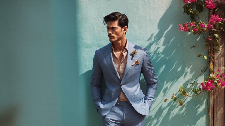 Relaxed Suit With Open Collar Shirt