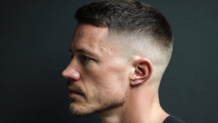 Short Buzz Cut With Temple Fade