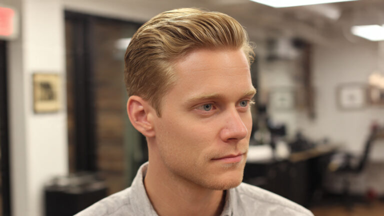 Side Part Blonde Fade