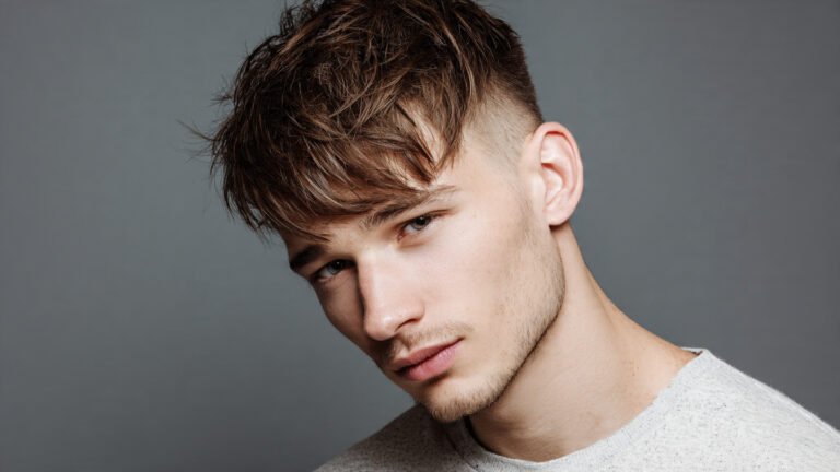 Side-Swept Fringe With Low Fade