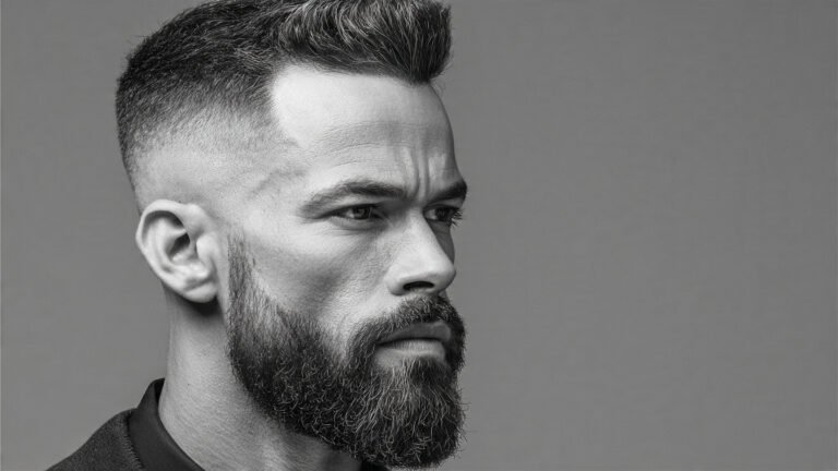 Skin Fade Beard With Sharp Goatee