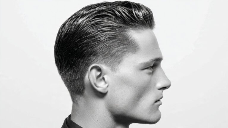 Slick Back With Mid Fade