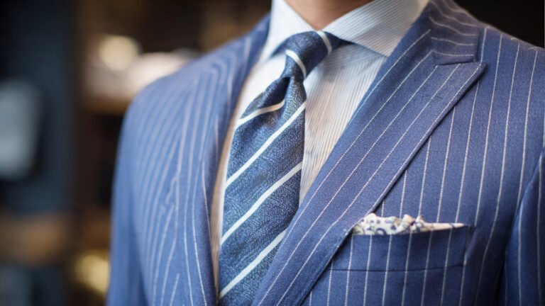 Slim Fit Striped Suit With Clean Shirt