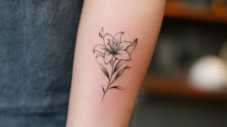 Small Lily Flower Tattoo