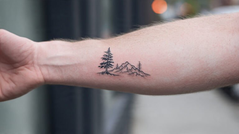  Small Nature Line Tattoo