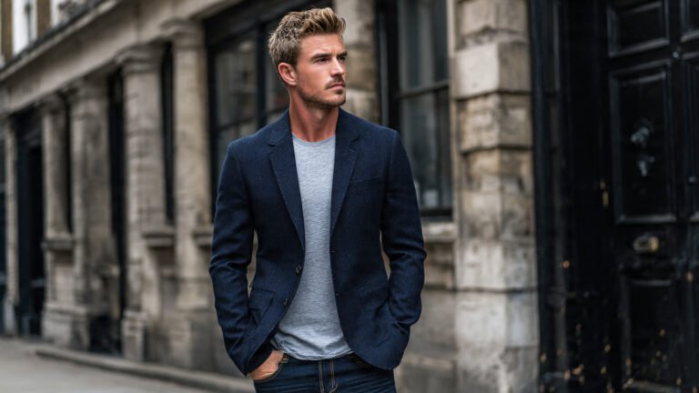 Smart Casual Blazer with Dark Denim