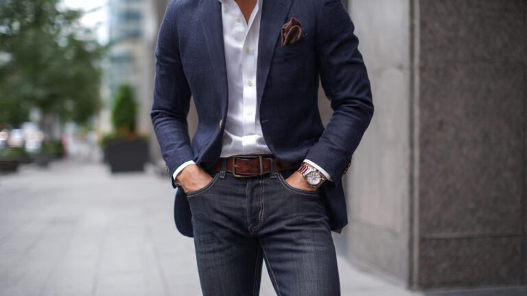 Smart Casual Look With Navy Blazer
