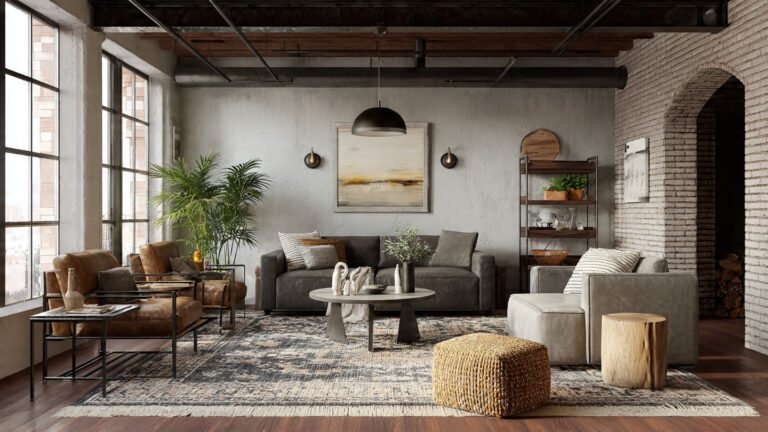 Soft Industrial Living Room