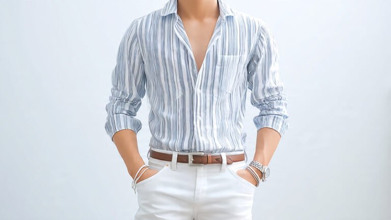 Striped Shirt With White Jeans
