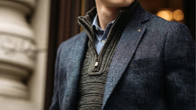 Textured Sport Coat With Layered Knitwear