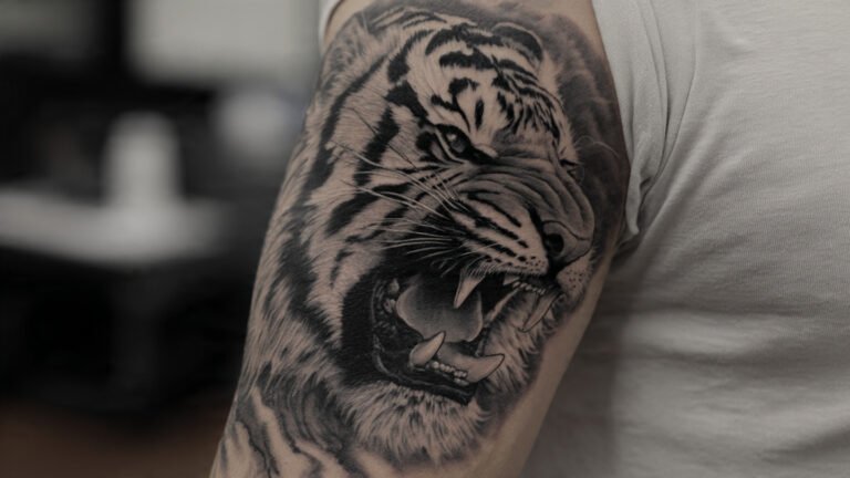 Tiger Half Sleeve Tattoo
