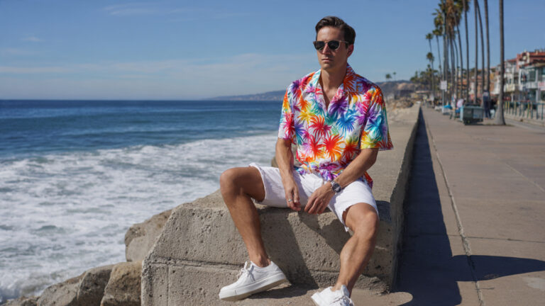 Tropical Hawaiian Shirt With White Shorts