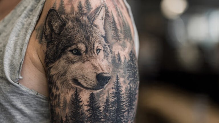 Wolf and Forest Scene Sleeve
