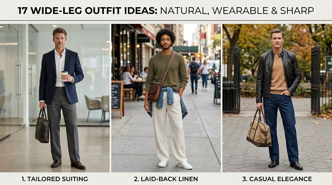 Wide Leg Trousers Men Outfits